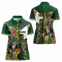 Personalized South Africa Versus Ireland Rugby Women Polo Shirt The Springbok Mascot and Celtic Cross Together - Wonder Print Shop