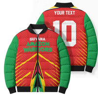 Custom Guyana Cricket Amazon Warriors Bomber Puffer Jacket Green Red Gold Glory - Wonder Print Shop