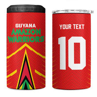 Custom Guyana Cricket Amazon Warriors 4 in 1 Can Cooler Tumbler Green Red Gold Glory - Wonder Print Shop