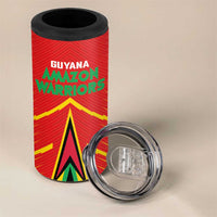 Custom Guyana Cricket Amazon Warriors 4 in 1 Can Cooler Tumbler Green Red Gold Glory - Wonder Print Shop