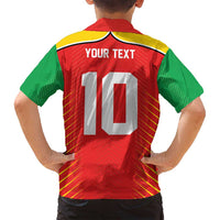 Custom Guyana Cricket Amazon Warriors Family Matching Summer Maxi Dress and Hawaiian Shirt Green Red Gold Glory - Wonder Print Shop