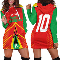 Custom Guyana Cricket Amazon Warriors Hoodie Dress Green Red Gold Glory - Wonder Print Shop