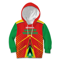 Custom Guyana Cricket Amazon Warriors Kid Hoodie Green Red Gold Glory - Wonder Print Shop