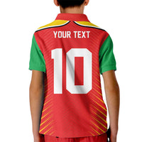 Custom Guyana Cricket Amazon Warriors Kid Polo Shirt Green Red Gold Glory - Wonder Print Shop