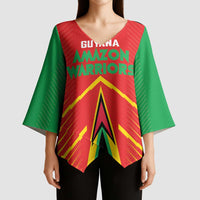 Custom Guyana Cricket Amazon Warriors Kimono Sleeve Blouse Green Red Gold Glory - Wonder Print Shop