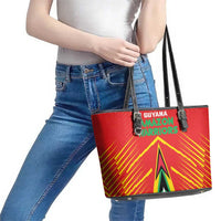 Guyana Cricket Amazon Warriors Leather Tote Bag Green Red Gold Glory - Wonder Print Shop