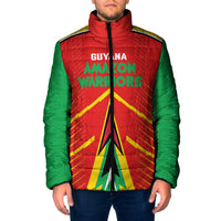Custom Guyana Cricket Amazon Warriors Padded Jacket Green Red Gold Glory - Wonder Print Shop