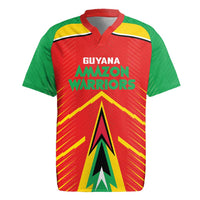 Custom Guyana Cricket Amazon Warriors Rugby Jersey Green Red Gold Glory - Wonder Print Shop