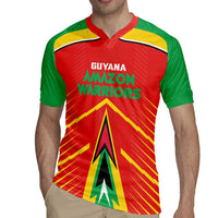 Custom Guyana Cricket Amazon Warriors Rugby Jersey Green Red Gold Glory - Wonder Print Shop