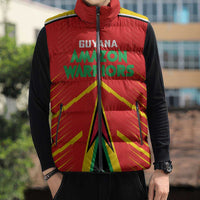 Custom Guyana Cricket Amazon Warriors Sleeveless Puffer Jacket Green Red Gold Glory - Wonder Print Shop