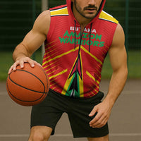 Custom Guyana Cricket Amazon Warriors Sleeveless Zip Hoodie Green Red Gold Glory - Wonder Print Shop