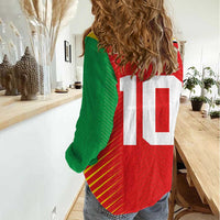 Custom Guyana Cricket Amazon Warriors Women Casual Shirt Green Red Gold Glory - Wonder Print Shop