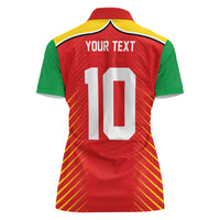 Custom Guyana Cricket Amazon Warriors Women Polo Shirt Green Red Gold Glory - Wonder Print Shop