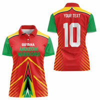 Custom Guyana Cricket Amazon Warriors Women Polo Shirt Green Red Gold Glory - Wonder Print Shop