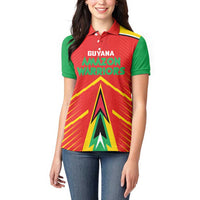 Custom Guyana Cricket Amazon Warriors Women Polo Shirt Green Red Gold Glory - Wonder Print Shop