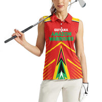 Custom Guyana Cricket Amazon Warriors Women Sleeveless Polo Shirt Green Red Gold Glory - Wonder Print Shop