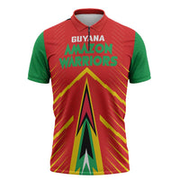 Custom Guyana Cricket Amazon Warriors Zipper Polo Shirt Green Red Gold Glory - Wonder Print Shop