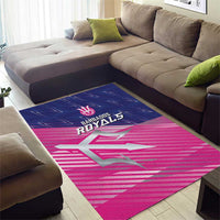 Barbados Cricket Royals Area Rug Sporty Style with Trident Symbol - Wonder Print Shop