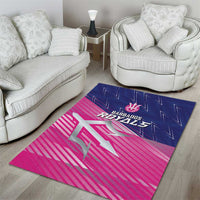 Barbados Cricket Royals Area Rug Sporty Style with Trident Symbol - Wonder Print Shop