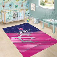 Barbados Cricket Royals Area Rug Sporty Style with Trident Symbol - Wonder Print Shop