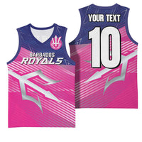 Custom Barbados Cricket Royals Basketball Jersey Sporty Style with Trident Symbol - Wonder Print Shop