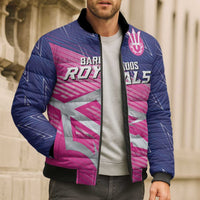 Custom Barbados Cricket Royals Bomber Puffer Jacket Sporty Style with Trident Symbol - Wonder Print Shop