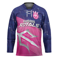 Custom Barbados Cricket Royals Hockey Jersey Sporty Style with Trident Symbol - Wonder Print Shop