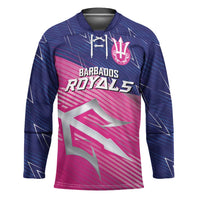 Custom Barbados Cricket Royals Hockey Jersey Sporty Style with Trident Symbol - Wonder Print Shop
