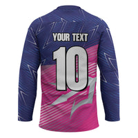 Custom Barbados Cricket Royals Hockey Jersey Sporty Style with Trident Symbol - Wonder Print Shop