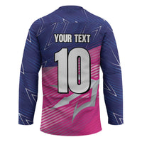Custom Barbados Cricket Royals Hockey Jersey Sporty Style with Trident Symbol - Wonder Print Shop