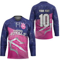 Custom Barbados Cricket Royals Hockey Jersey Sporty Style with Trident Symbol - Wonder Print Shop
