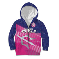 Custom Barbados Cricket Royals Kid Hoodie Sporty Style with Trident Symbol - Wonder Print Shop