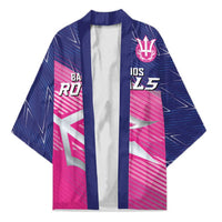 Custom Barbados Cricket Royals Kimono Sporty Style with Trident Symbol - Wonder Print Shop