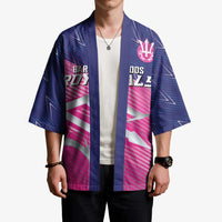 Custom Barbados Cricket Royals Kimono Sporty Style with Trident Symbol - Wonder Print Shop