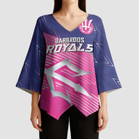 Custom Barbados Cricket Royals Kimono Sleeve Blouse Sporty Style with Trident Symbol - Wonder Print Shop