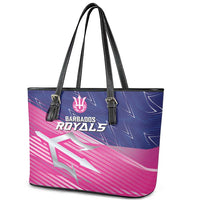Barbados Cricket Royals Leather Tote Bag Sporty Style with Trident Symbol - Wonder Print Shop