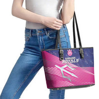 Barbados Cricket Royals Leather Tote Bag Sporty Style with Trident Symbol - Wonder Print Shop