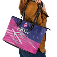 Barbados Cricket Royals Leather Tote Bag Sporty Style with Trident Symbol - Wonder Print Shop