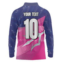 Custom Barbados Cricket Royals Long Sleeve Polo Shirt Sporty Style with Trident Symbol - Wonder Print Shop