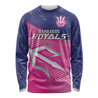 Custom Barbados Cricket Royals Long Sleeve Shirt Sporty Style with Trident Symbol - Wonder Print Shop