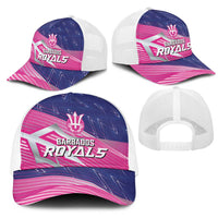 Barbados Cricket Royals Mesh Trucker Cap Sporty Style with Trident Symbol - Wonder Print Shop