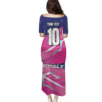 Custom Barbados Cricket Royals Puletasi Sporty Style with Trident Symbol - Wonder Print Shop