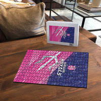 Barbados Cricket Royals Puzzle Sporty Style with Trident Symbol - Wonder Print Shop