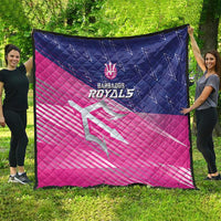 Barbados Cricket Royals Quilt Sporty Style with Trident Symbol - Wonder Print Shop