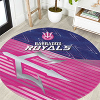 Barbados Cricket Royals Round Carpet Sporty Style with Trident Symbol - Wonder Print Shop