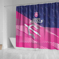 Barbados Cricket Royals Shower Curtain Sporty Style with Trident Symbol - Wonder Print Shop