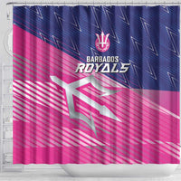 Barbados Cricket Royals Shower Curtain Sporty Style with Trident Symbol - Wonder Print Shop