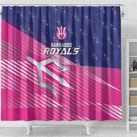 Barbados Cricket Royals Shower Curtain Sporty Style with Trident Symbol - Wonder Print Shop