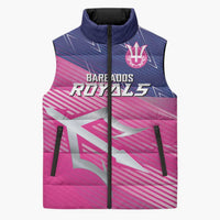 Custom Barbados Cricket Royals Sleeveless Puffer Jacket Sporty Style with Trident Symbol - Wonder Print Shop