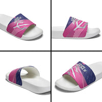 Barbados Cricket Royals Slide Sandals Sporty Style with Trident Symbol - Wonder Print Shop